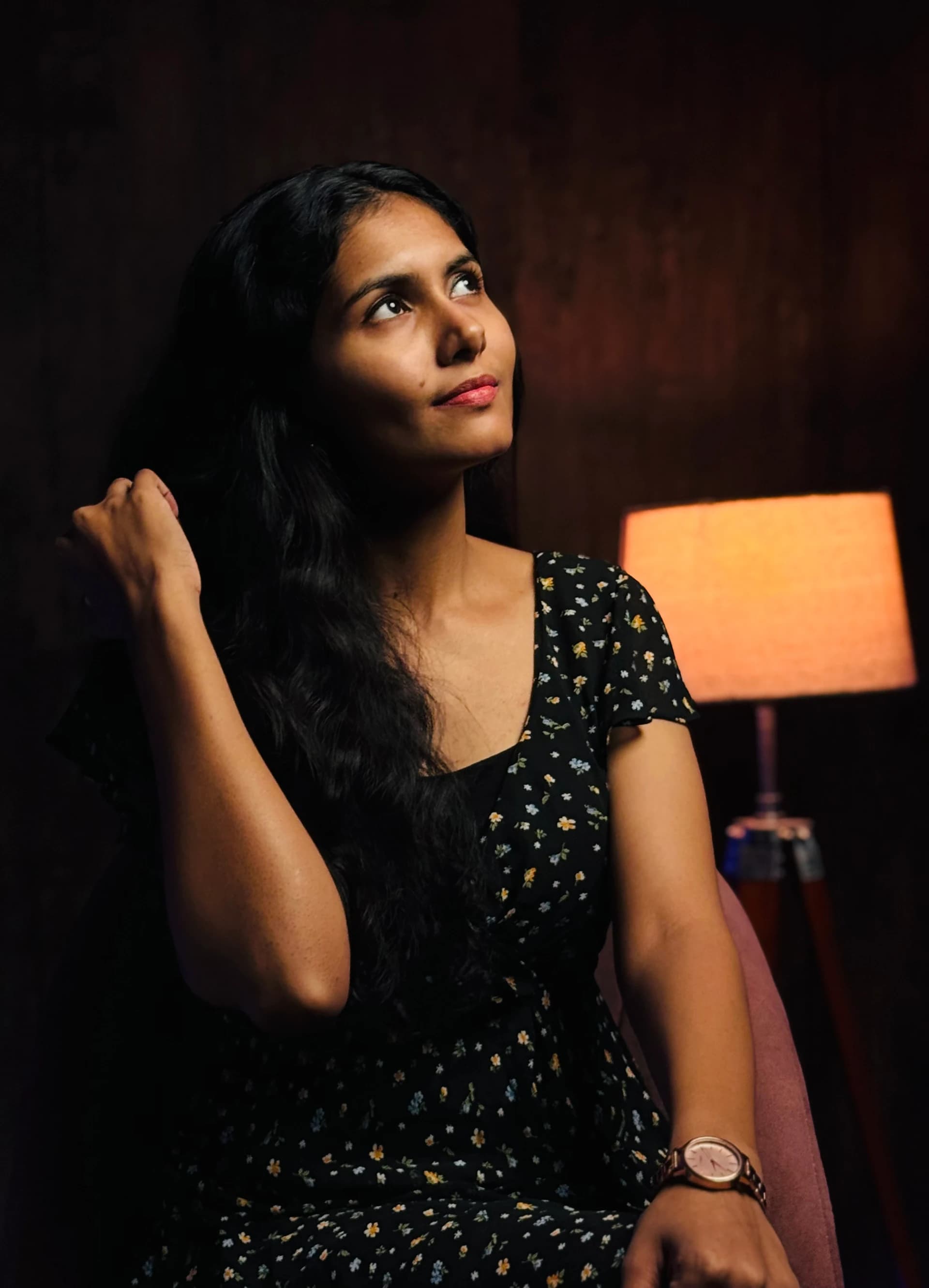 Cinematic artist portrait at 12NOTEZ — warm studio lighting, editorial mood